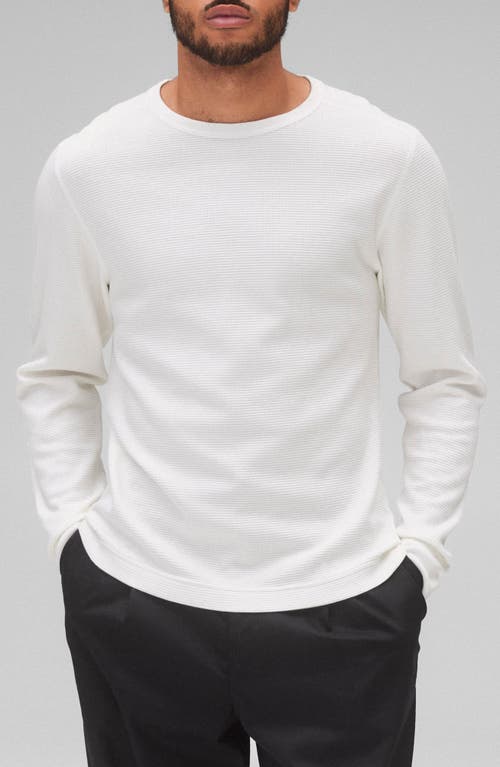 Reigning Champ Lightweight Long Sleeve Cotton & Modal Blend Waffle T-Shirt in Championship White