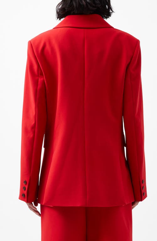 French Connection Double Breasted Peak Lapel Blazer In Mars Red