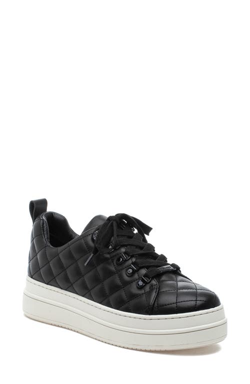 J/SLIDES NYC JSlides Nancee Quilted Platform Sneaker in Black Leather