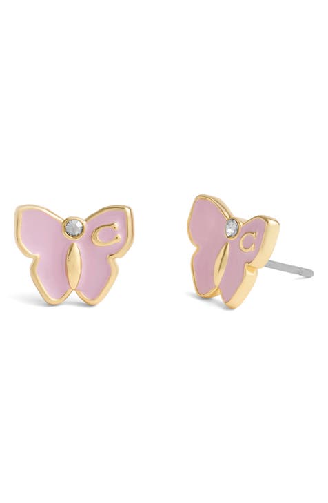 Enamel Butterfly Stud Earrings