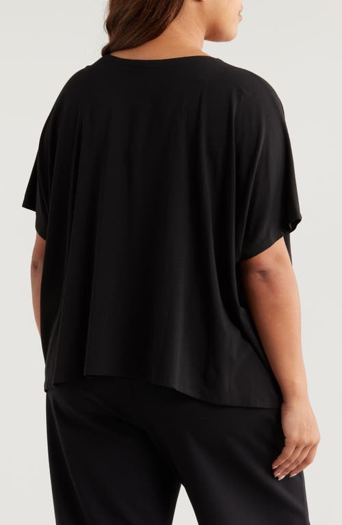 Shop Eileen Fisher Oversize Crewneck Jersey Top In Black