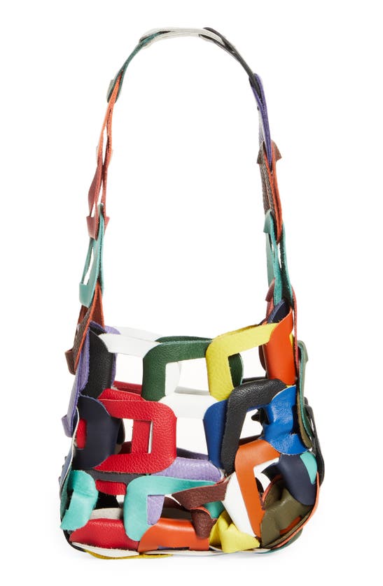 Sc103 Mini Links Leather Tote In Confetti