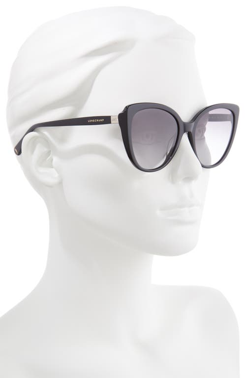 Shop Longchamp 55mm Butterfly Sunglasses In Black/grey Gradient