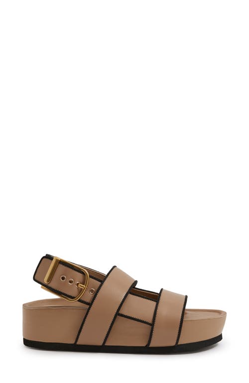 Shop Reiss Samantha Slingback Platform Wedge Sandal In Samantha Tan