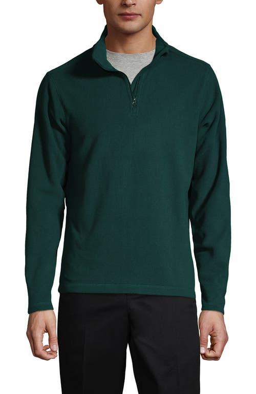 Shop Lands' End School Uniform Young  Lightweight Fleece Quarter Zip Pullover In Evergreen