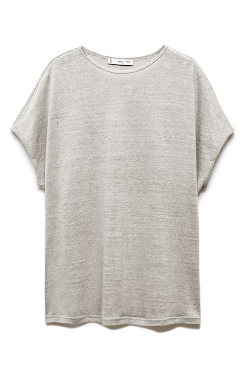 Shop Mango Dolman Sleeve Linen T-shirt In Light Heather Grey