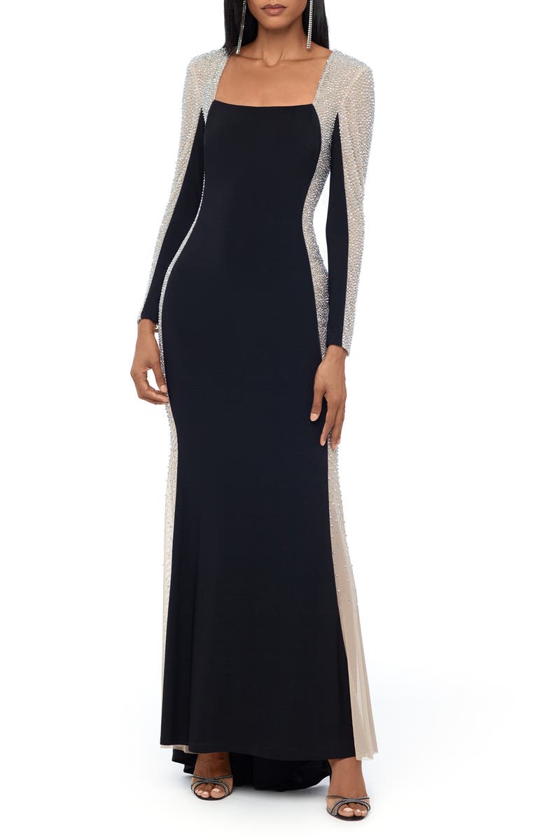 Xscape Evenings Keyhole Beaded Cap Sleeve Gown Nordstrom