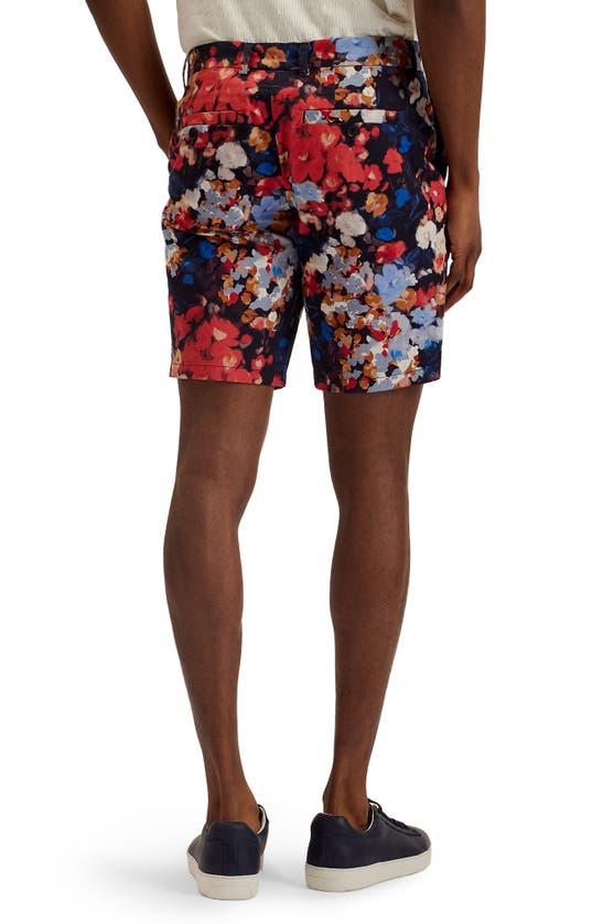 Shop Ted Baker Creevy Floral Flat Front Chino Shorts In Black Multicolor