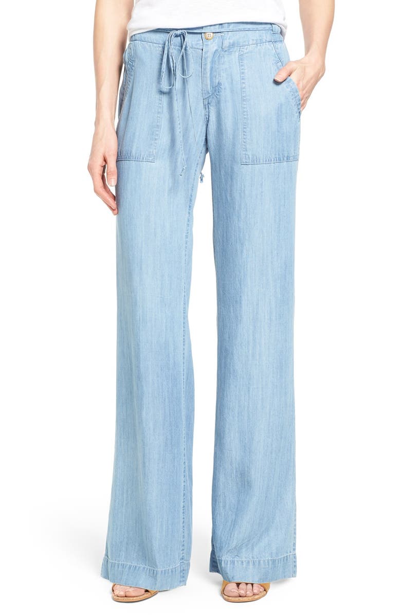 KUT from the Kloth 'Grayson' Wide Leg Chambray Pants | Nordstrom
