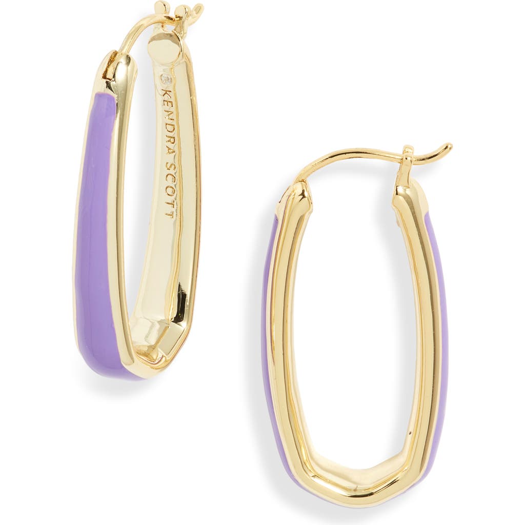 Kendra Scott Kelsey Enamel Hoop Earrings In Gold