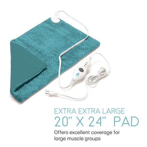 Pursonic Extra Extra Large Electric Heating Pad In Aqua