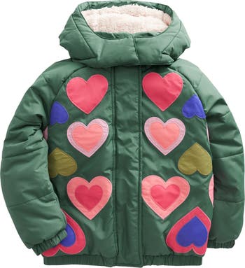 Mini Boden Kids' Heart Appliqué Puffer Coat | Nordstrom