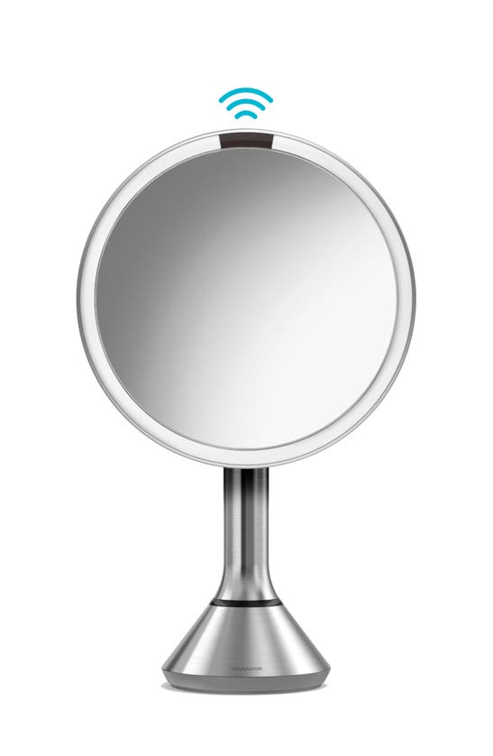 Shop Simplehuman 8-inch Sensor Rechargeable Tabletop Mirror In Brushed Stainless Steel