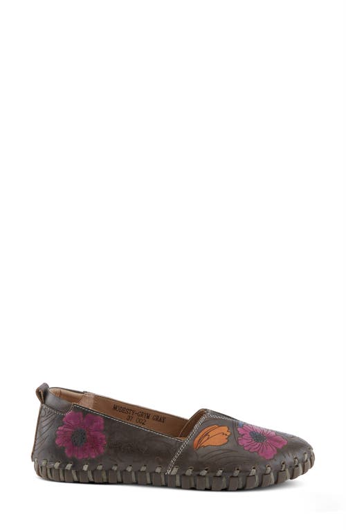 L'artiste By Spring Step Modesty Flat In Grey Multi