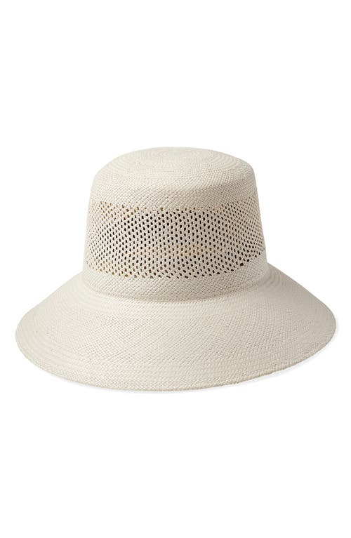 Lopez Straw Bucket Hat in Panama White