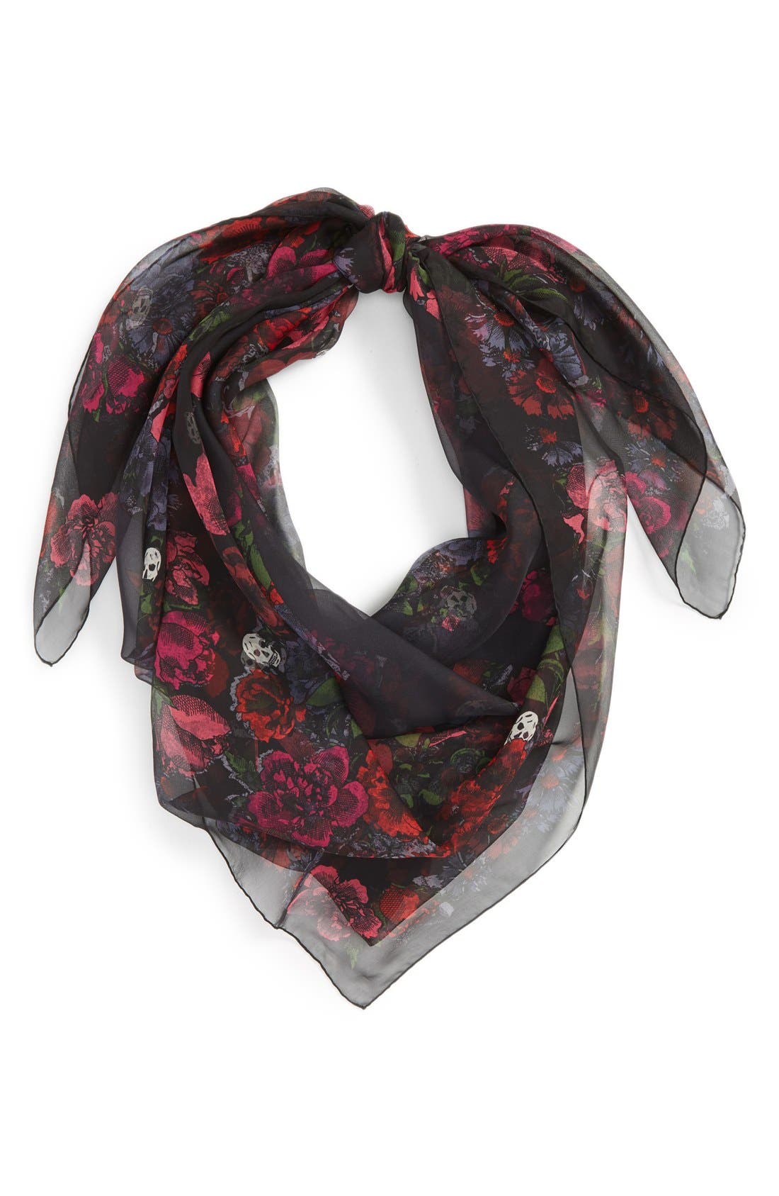 Alexander McQueen Floral Print Silk Scarf Nordstrom