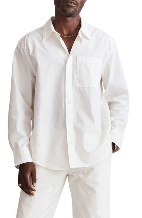 Madewell Easy Cotton Poplin Button-Up Shirt Soft White at Nordstrom,