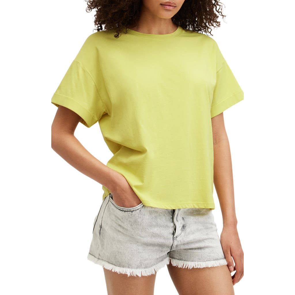 Allsaints Briar Crewneck Cotton T-shirt In Zest Lime Green