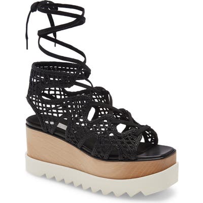 Stella Mccartney Maia Woven Cage Platform Sandal, Black