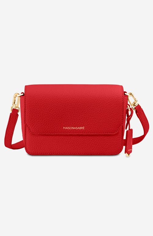 Maison De Sabre Maison De Sabré Mini Leather Flap Bag In Pomegranate Red