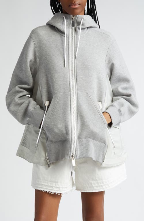 Sacai Ma-1 Side Gusset Sponge Hoodie In L/gray × L/gray