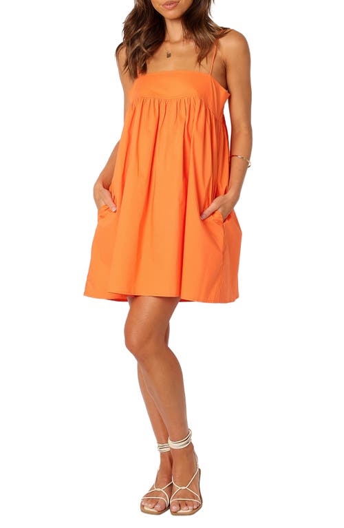 Serina Cotton Poplin Shift Dress in Orange