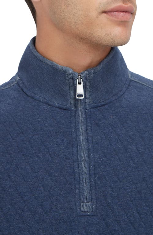 Shop Bugatchi Quarter Zip Pullover In Navy