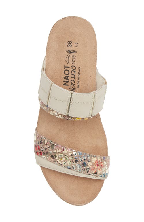 Shop Naot Royalty Slide Sandal In Soft Ivory/golden Floral