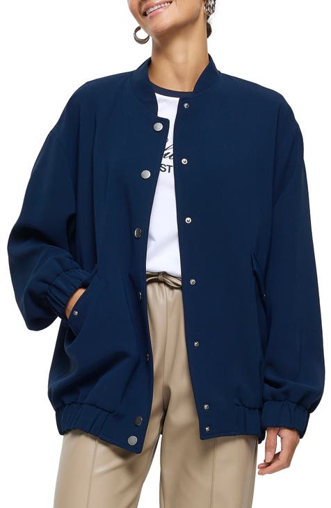 Women's Oversized Bomber Jacket - A New Day™ Blue Xs : Target