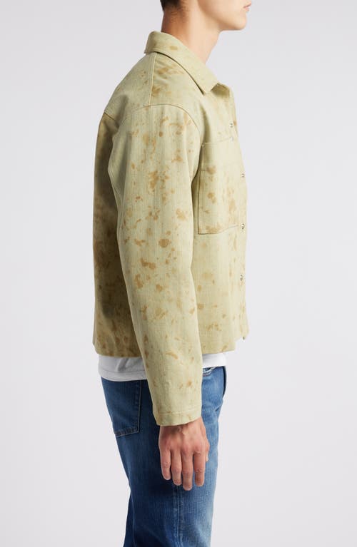 Shop Frame Paint Splatter Denim Shirt Jacket In Washed Indigo