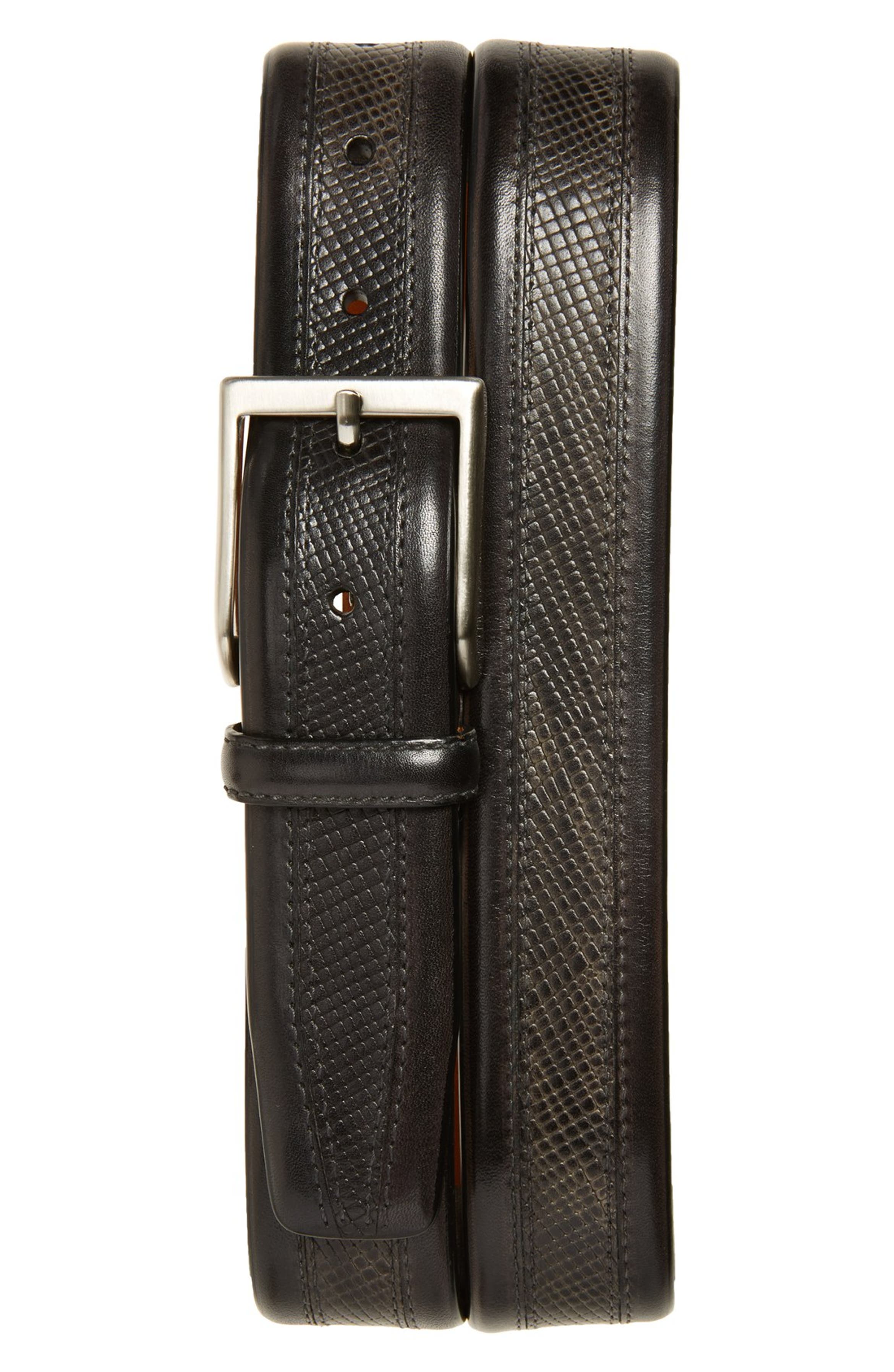 Magnanni 'Wellington' Textured Leather Belt | Nordstrom