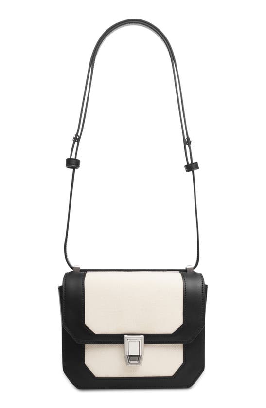 Shop Rag & Bone Small Max Canvas & Leather Crossbody Bag In Antique White Black