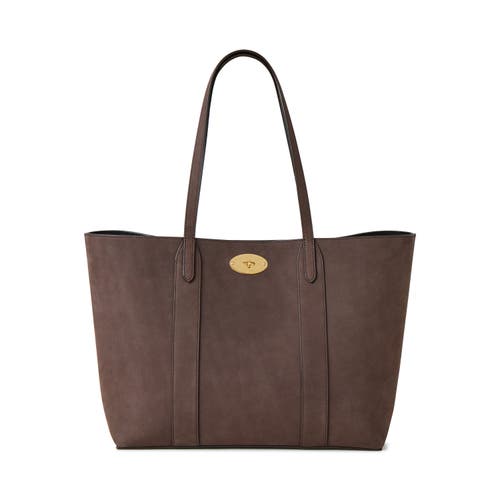 Shop Mulberry Bayswater Nubuck Tote In Ebony