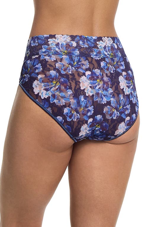 Shop Hanky Panky Print Lace Briefs In Nightfall Purple