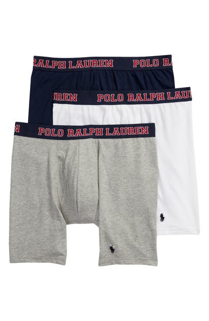 Polo Ralph Lauren Assorted 3-pack Cotton Blend Boxer Briefs In Cruise Navy/ Andover/ White