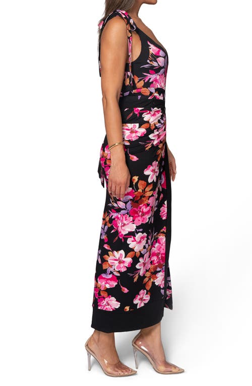 Shop Jluxlabel Floral Kamie Convertible Reversible Bodysuit & Reversible Wrap Skirt Set In Black Floral