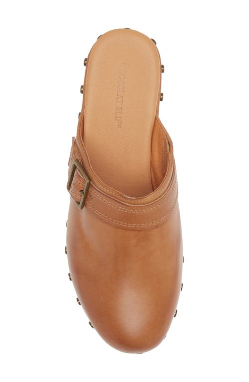 Chocolat Blu Yogi Platform Wedge Mule In Tan Leather
