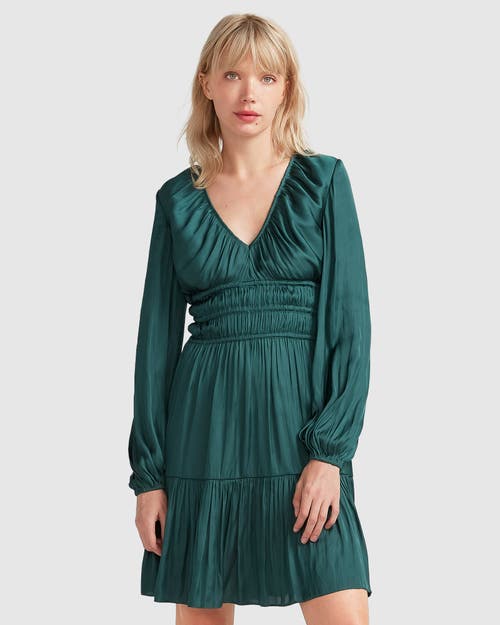 Shop Belle & Bloom Serendipity Long Sleeve Dress In Dark Green