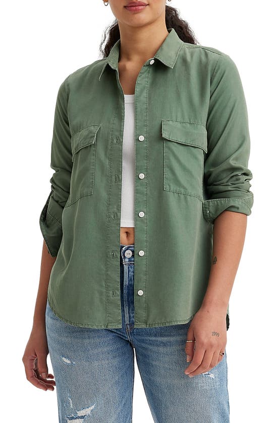 Levi's® Doreen Long Sleeve Button-up Utility Shirt In Green
