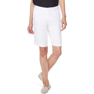 Nydj Stretch Linen Blend Bermuda Shorts, White