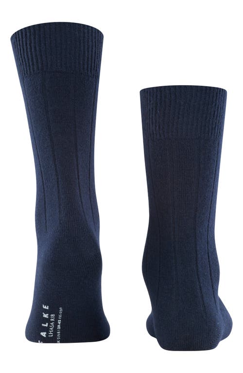 Falke Lhasa Wool & Cashmere Dress Socks In Dark Navy/navy