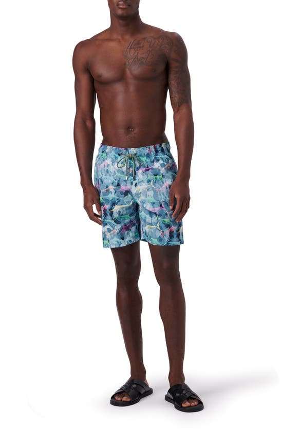 Bugatchi Cosmo Swim Trunks In Aqua