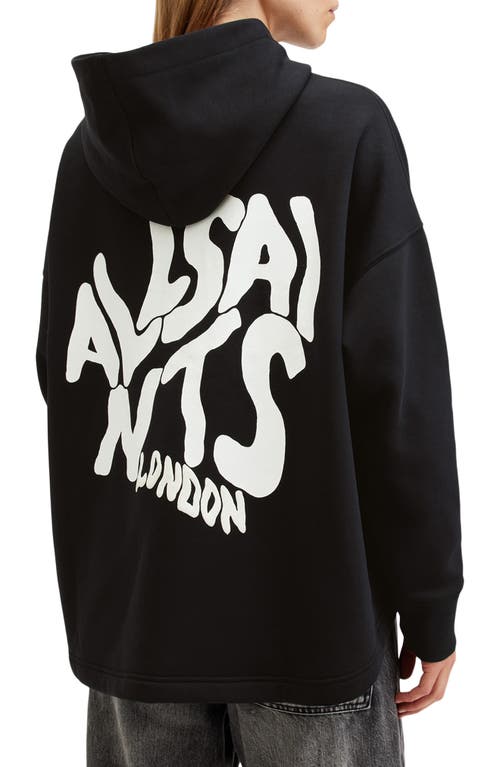 Shop Allsaints Orlando Etite Graphic Hoodie In Washed Black