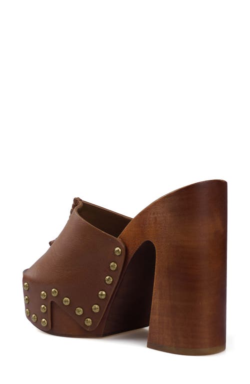 Zigi Yama Platform Slide Sandal In Tan Leather