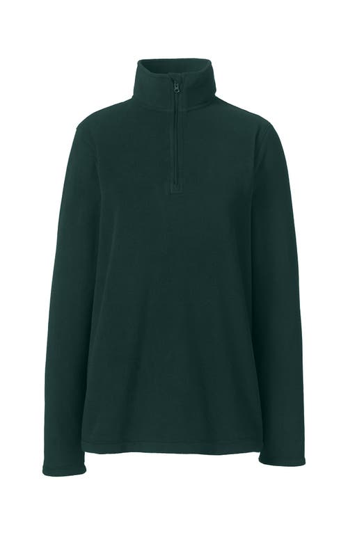 Shop Lands' End School Uniform Young  Lightweight Fleece Quarter Zip Pullover In Evergreen