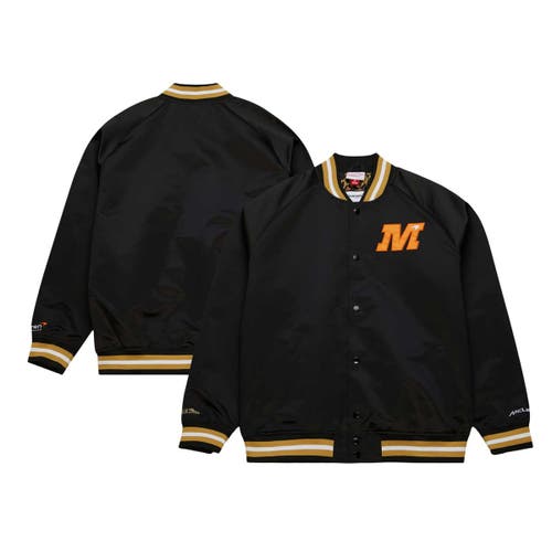 Men's Mitchell & Ness Black McLaren F1 Team 2023 Lightweight Satin Full-Snap Jacket