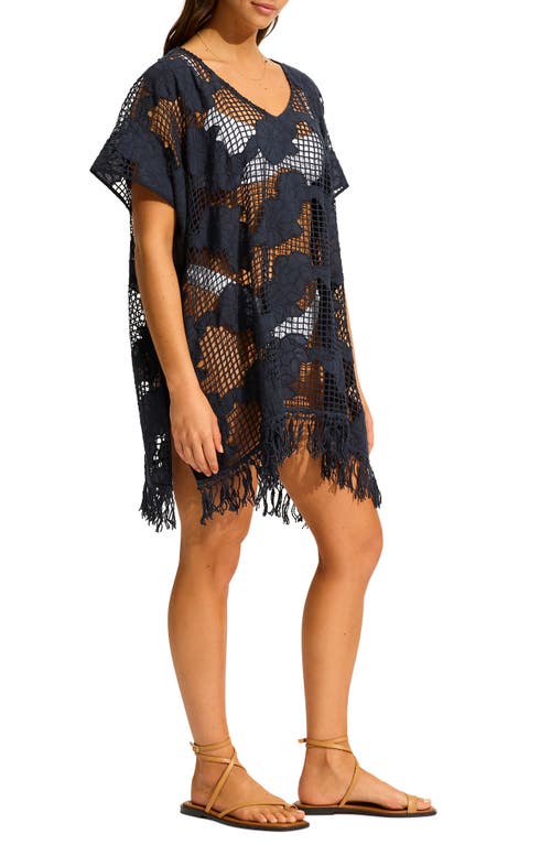 SEAFOLLY SEAFOLLY SHEER MESH COVER-UP CAFTAN 
