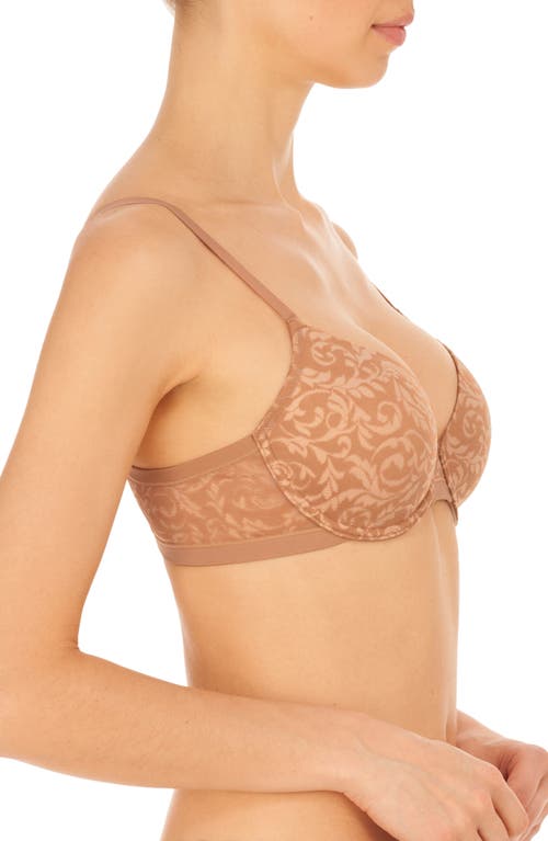 Shop Natori Sheer Illusion Underwire Contour Bra In Buff/mocha