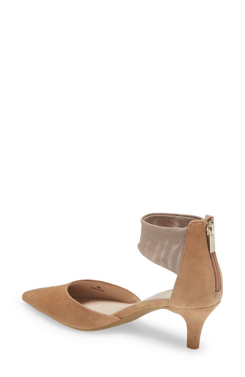 Pelle Moda Cam Pointy Toe Ankle Strap Pump In Latte