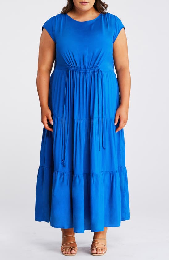 Shop Estelle Lana Tiered Maxi Dress In Blue